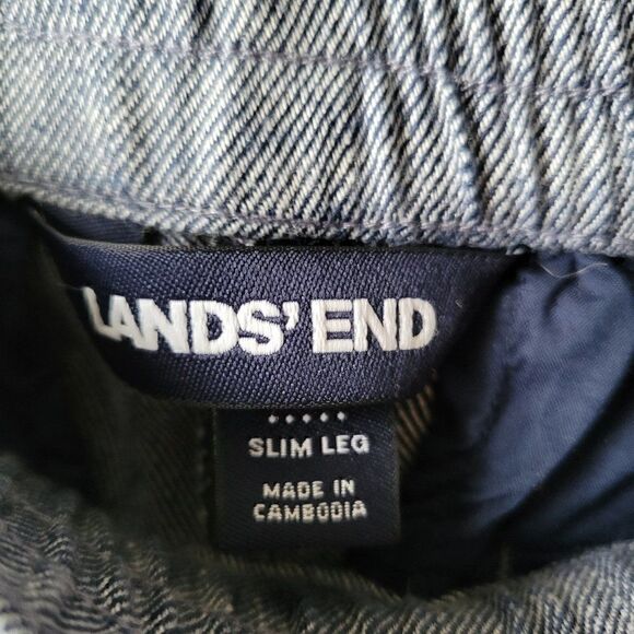 EUC LAND'S END LINEN BLEND DENIM STYLE SOFT SLIM LEG PANTS SZ 10 / M - Picture 14 of 16